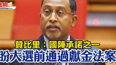 Photo of 贊比里：國陣承諾之一 盼大選前通過獻金法案