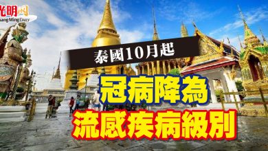 Photo of 泰國10月起  冠病降為流感疾病級別