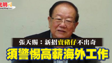 Photo of 張天賜：新招“賣豬仔”不出奇   須警惕高薪海外工作