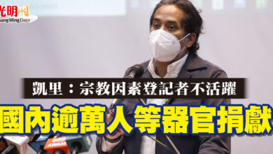 Photo of 凱里：宗教因素登記者不活躍  國內逾萬人等器官捐獻