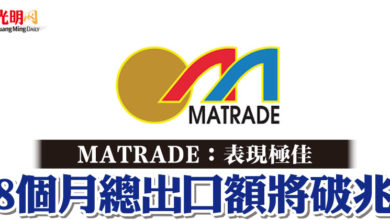 Photo of MATRADE：表現極佳   8個月總出口額將破兆