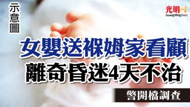 Photo of 女嬰送褓姆家看顧  離奇昏迷4天不治  警開檔調查