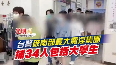 Photo of 台警破南部最大賣淫集團 捕34人包括大學生