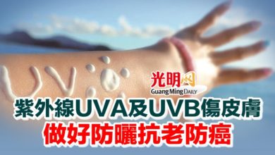 Photo of 紫外線UVA及UVB傷皮膚 做好防曬抗老防癌