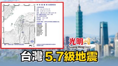 Photo of 台灣5.7級地震