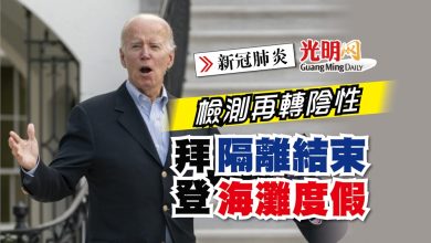Photo of 【新冠肺炎】檢測再轉陰性 拜登隔離結束海灘度假