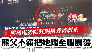 Photo of 熊孩電影院狂踢椅背被制止  熊父不滿把她踹至腦震蕩