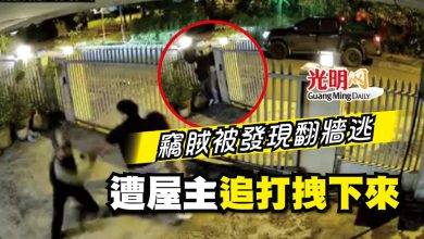 Photo of 竊賊被發現翻牆逃 遭屋主追打拽下來