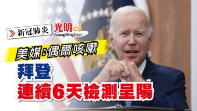 Photo of 【新冠肺炎】美媒：偶爾咳嗽 拜登連續6天檢測呈陽