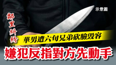 Photo of 鄰里糾紛！ 華男遭六旬兄弟砍臉毀容  嫌犯反指對方先動手