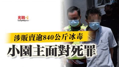 Photo of 涉販賣逾840公斤冰毒  小園主面對死罪