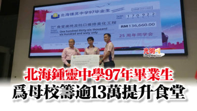 Photo of 北海鍾靈中學97年畢業生  為母校籌逾13萬提升食堂