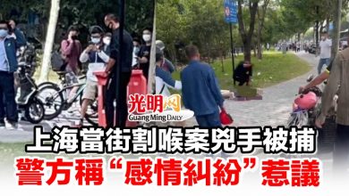 Photo of 上海當街割喉案兇手被捕 警方稱“感情糾紛”惹議