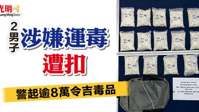 Photo of 2男子涉嫌運毒遭扣  警起逾8萬令吉毒品