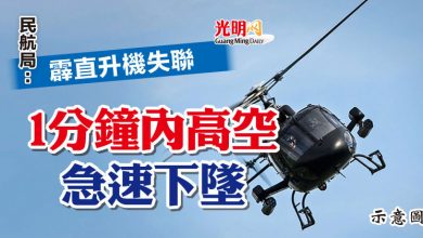 Photo of 霹直升機失聯  民航局：1分鐘內高空急速下墜