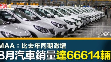 Photo of MAA：比去年同期激增  8月汽車銷量達66614輛