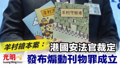 Photo of 羊村繪本案： 港國安法官裁定發布煽動刊物罪成立