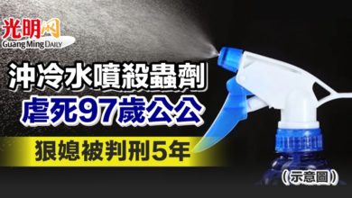 Photo of 沖冷水噴殺蟲劑虐死97歲公公 狠媳被判刑5年