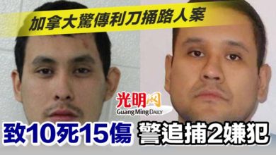 Photo of 加拿大驚傳利刀捅路人案 致10死15傷 警追捕2嫌犯