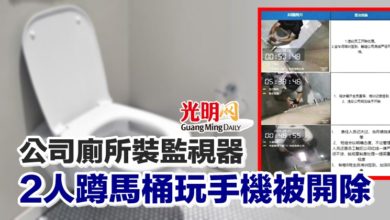 Photo of 公司廁所裝監視器 2人蹲馬桶玩手機被開除