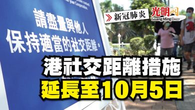 Photo of 【新冠肺炎】港社交距離措施 延長至10月5日