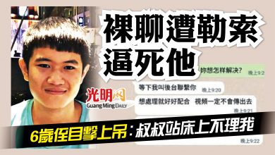 Photo of 不堪不雅片要脅勒索  20歲青年上吊亡