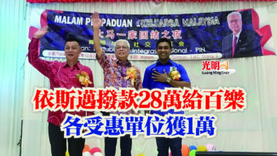 Photo of 依斯邁撥款28萬給百樂  各受惠單位獲1萬