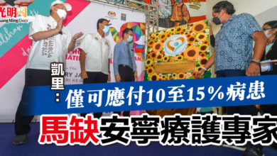 Photo of 凱里：僅可應付10至15％病患  馬缺安寧療護專家