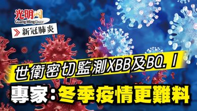 Photo of 【新冠肺炎】世衛密切監測XBB及BQ.1 專家指冬季疫情更難料
