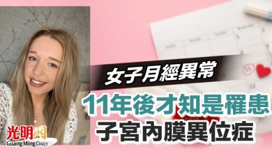 Photo of 女子月經異常 11年後才知是罹患子宮內膜異位症