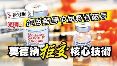 Photo of 【新冠肺炎】疫苗銷售中國談判破局 莫德納拒交核心技術