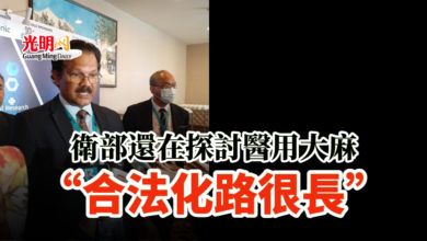 Photo of 衛部還在探討醫用大麻 “合法化路很長”