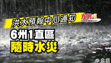 Photo of 洪水預報中心通知 6州1直區隨時水災