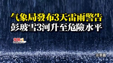Photo of 气象局發布3天雷雨警告  彭玻雪3河升至危險水平