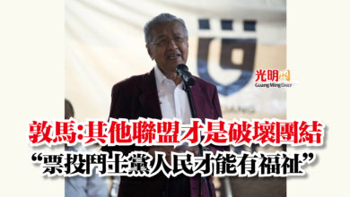 Photo of 敦馬：其他聯盟才是破壞團結  “票投鬥士黨人民才能有福祉”