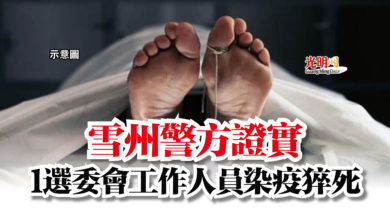 Photo of 雪州警方證實  1選委會工作人員染疫猝死