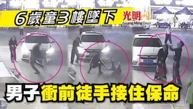 Photo of 6歲童3樓墜下 男子衝前徒手接住保命