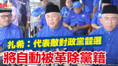 Photo of 扎希：代表敵對政黨競選 將自動被革除黨籍