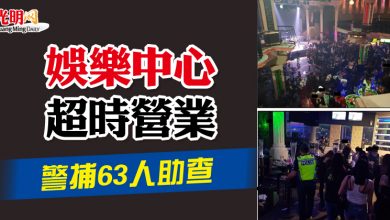 Photo of 娛樂中心超時營業 警捕63人助查