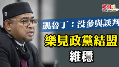 Photo of 凱魯丁：沒參與談判  樂見政黨結盟 維穩