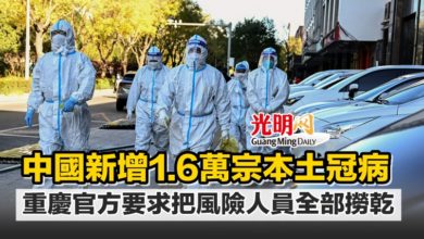 Photo of 中國新增1.6萬宗本土冠病 重慶官方要求把風險人員全部撈乾