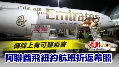 Photo of 傳機上有可疑乘客 阿聯酋飛紐約航班折返希臘