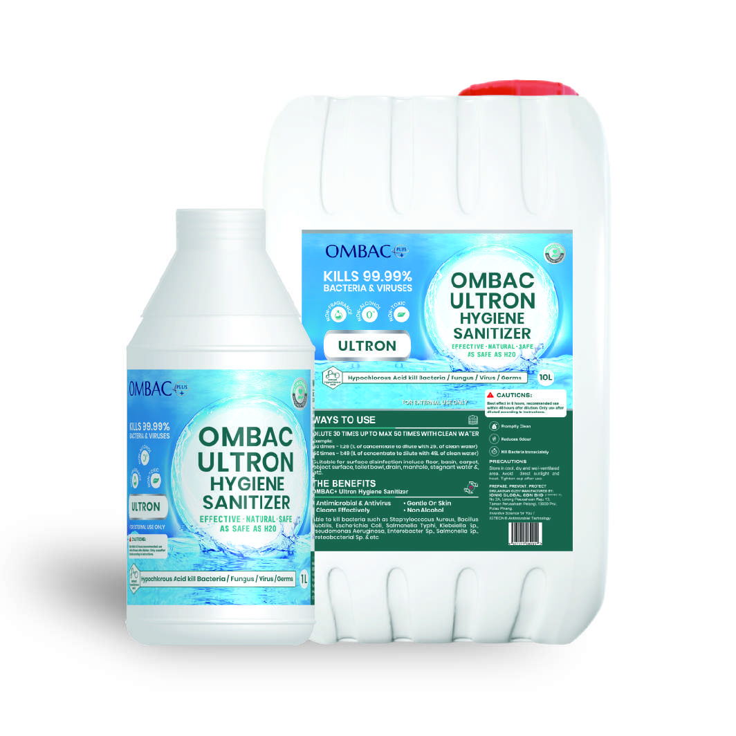 Ombac Plus Ultron Hygiene Sanitizer-殺滅各種表面上的病菌。
