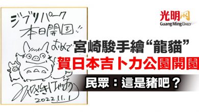 Photo of 宮崎駿手繪“龍貓”賀日本吉卜力公園開園 民眾：這是豬吧？