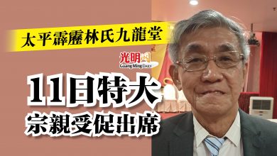 Photo of 太平霹靂林氏九龍堂  11日特大宗親受促出席