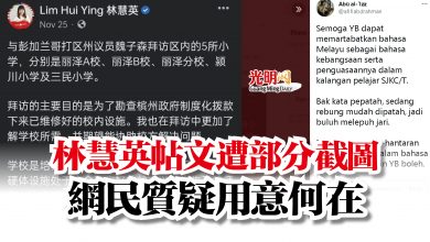 Photo of 林慧英帖文遭部分截圖  網民質疑用意何在