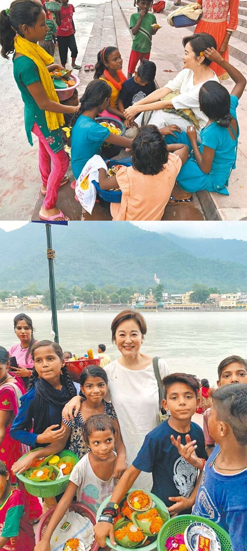 白先勇提到書中有2張照片讓他印象深刻，一張是在林青霞在印度與一群孩子開心合影；另一張照片則是在印尼