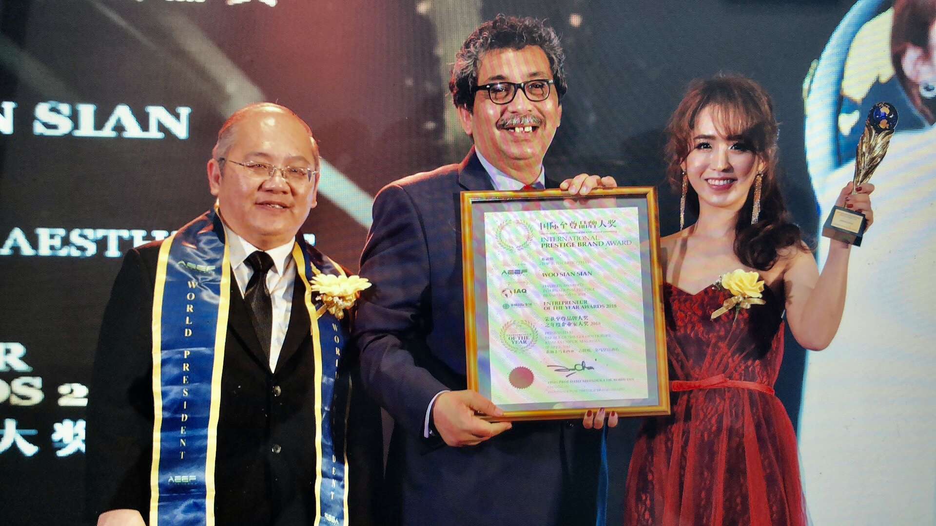 胡瑄晅是不少国际赛事的常胜军，图为她在2018年荣获国际至尊品牌大奖。