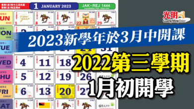 Photo of 2023新學年於3月中開課 2022第三學期1月初開學