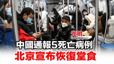 Photo of 中國通報​5死亡病例 北京宣布恢復堂食